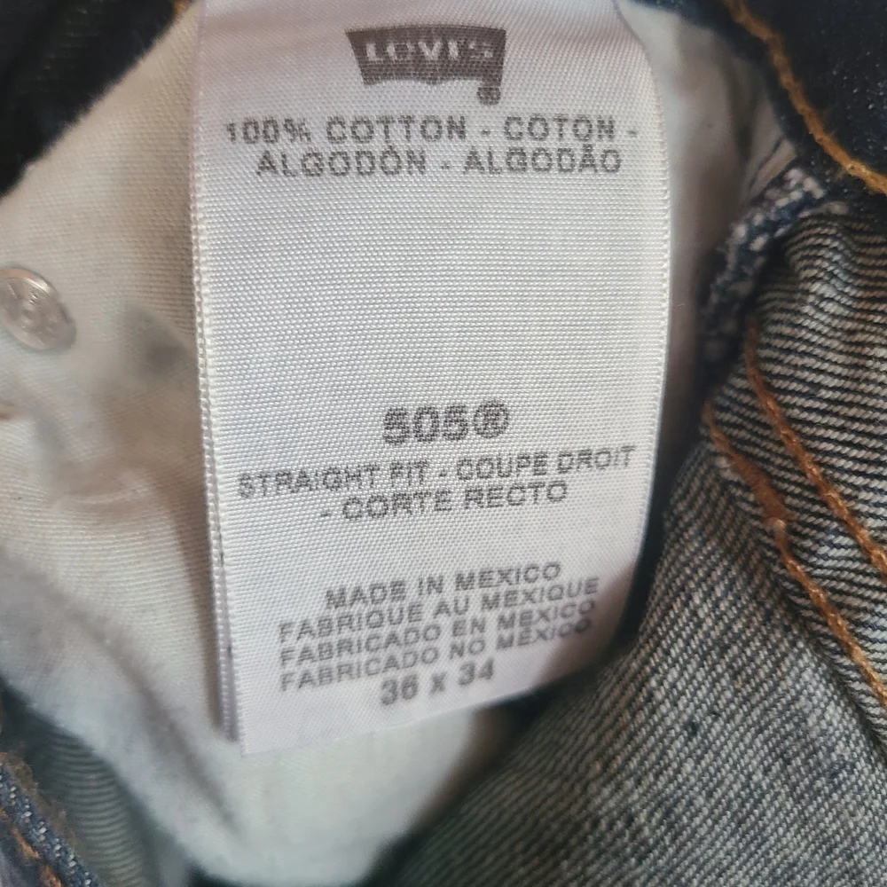 Levi’s 505 Regular Straight Fit Jeans – Dark Wash – 100% Cotton – 36x34